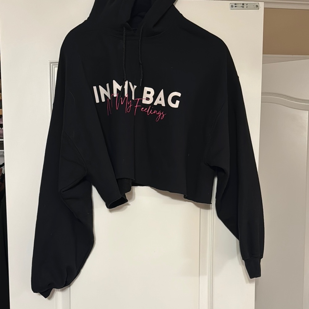 Black Cropped Hoodie